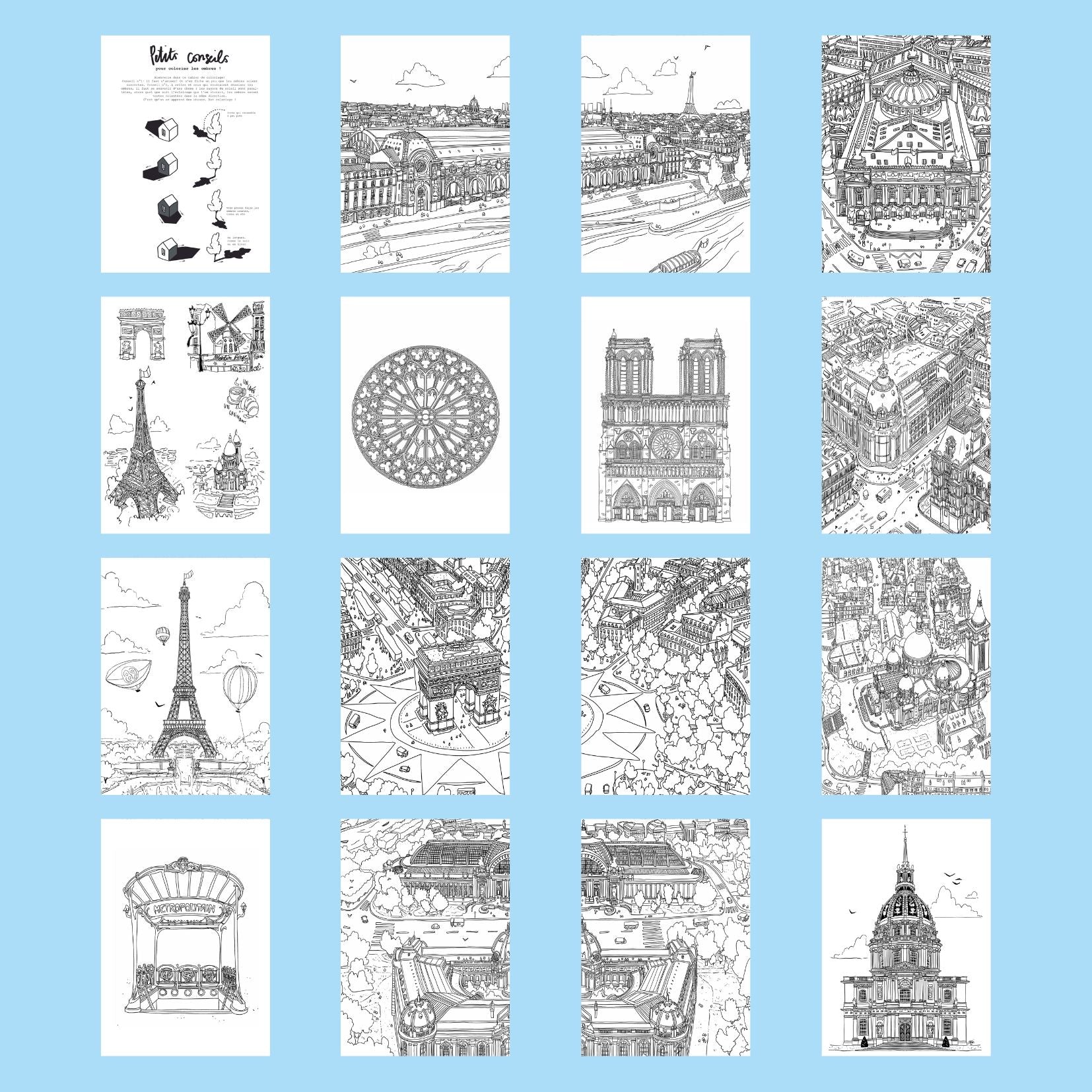 Carnet de coloriage Paris