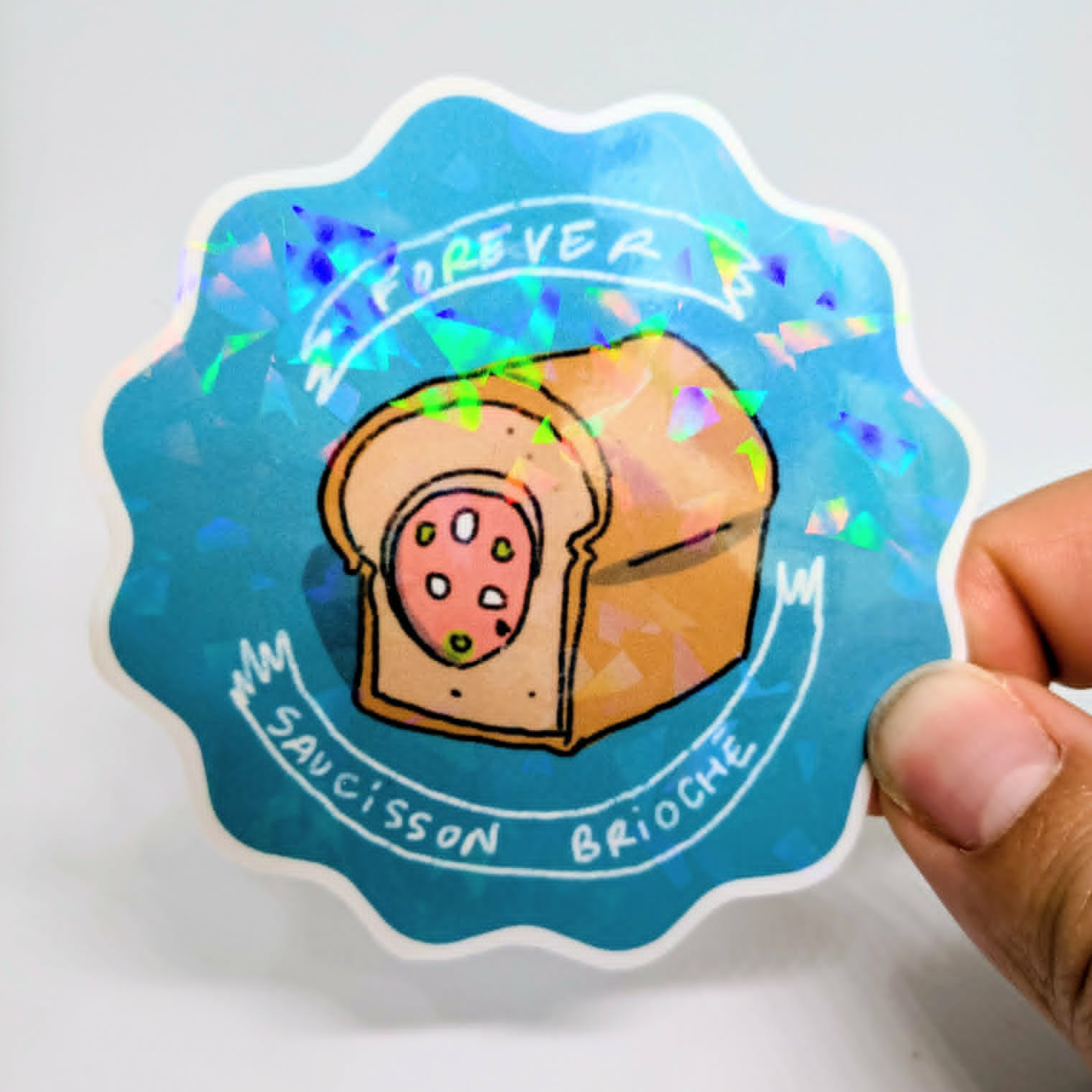 Sticker Saucisson brioché bords vague