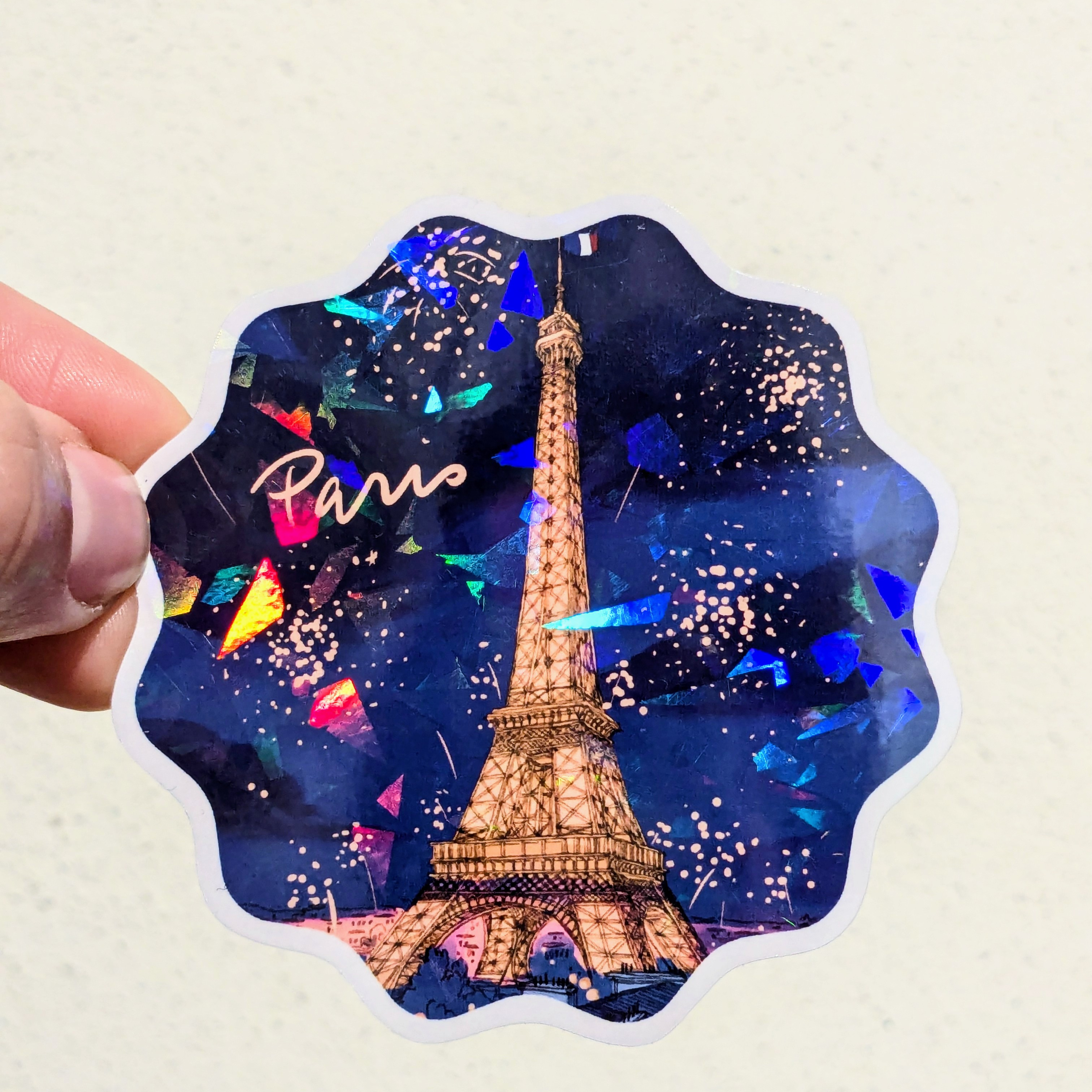 Sticker Tour Eiffel feux d'artifices !