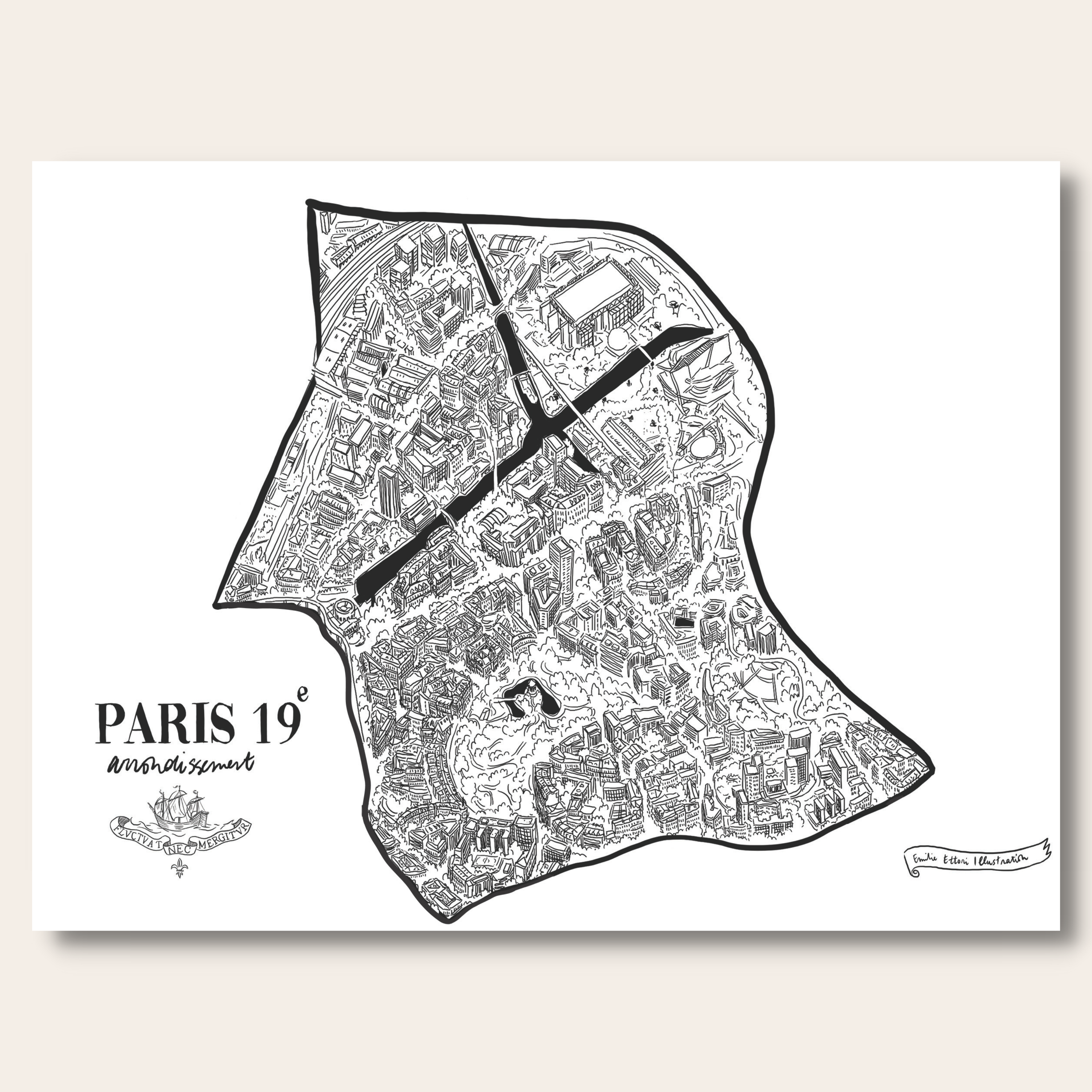Pack de 20 affichettes des arrondissements de Paris