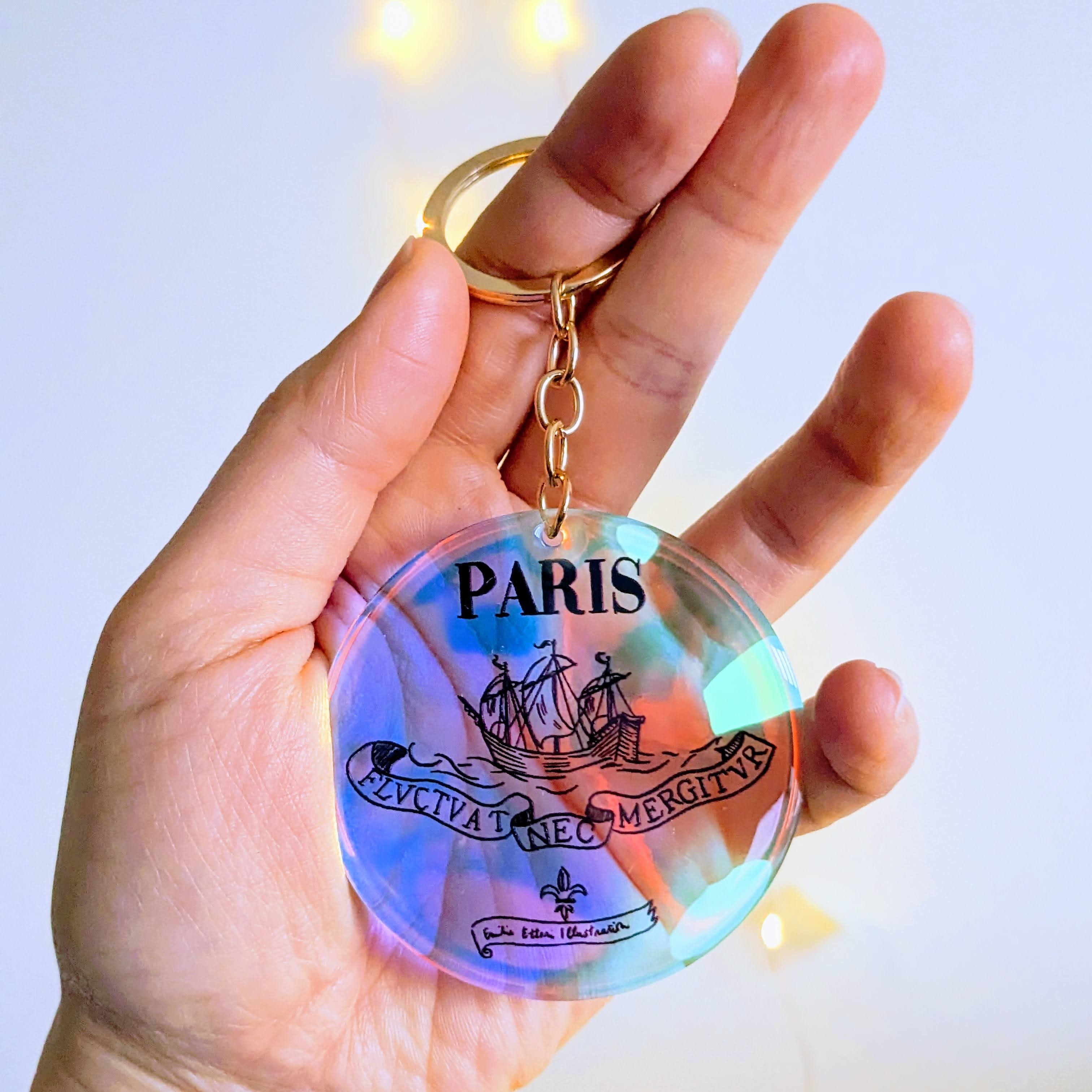 Porte-clé Blason de Paris iridescent