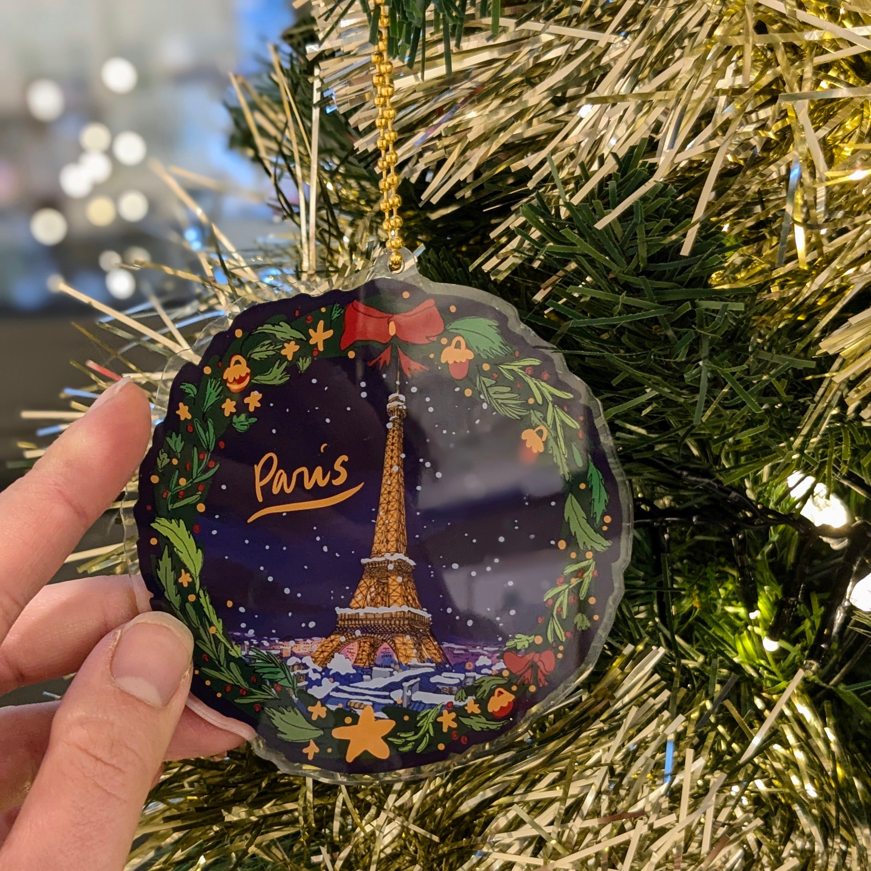 Ornement de Noël Tour Eiffel de nuit