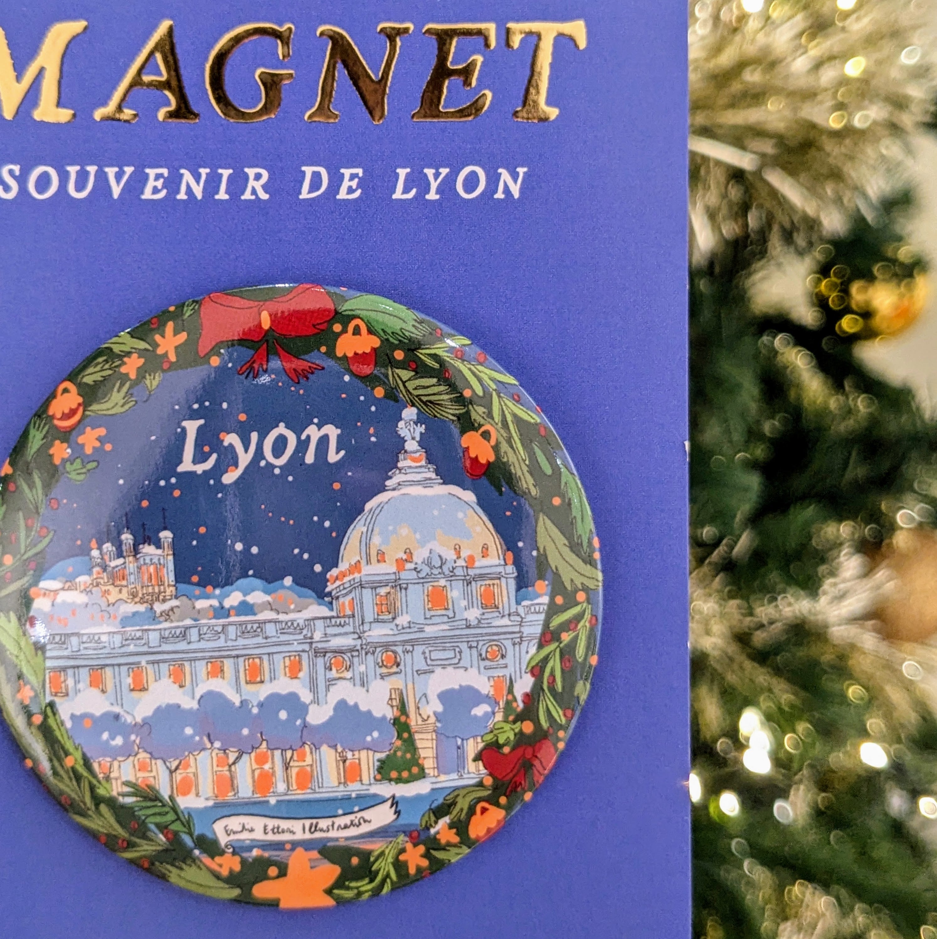 Magnet de Noël Hotel Dieu couronne