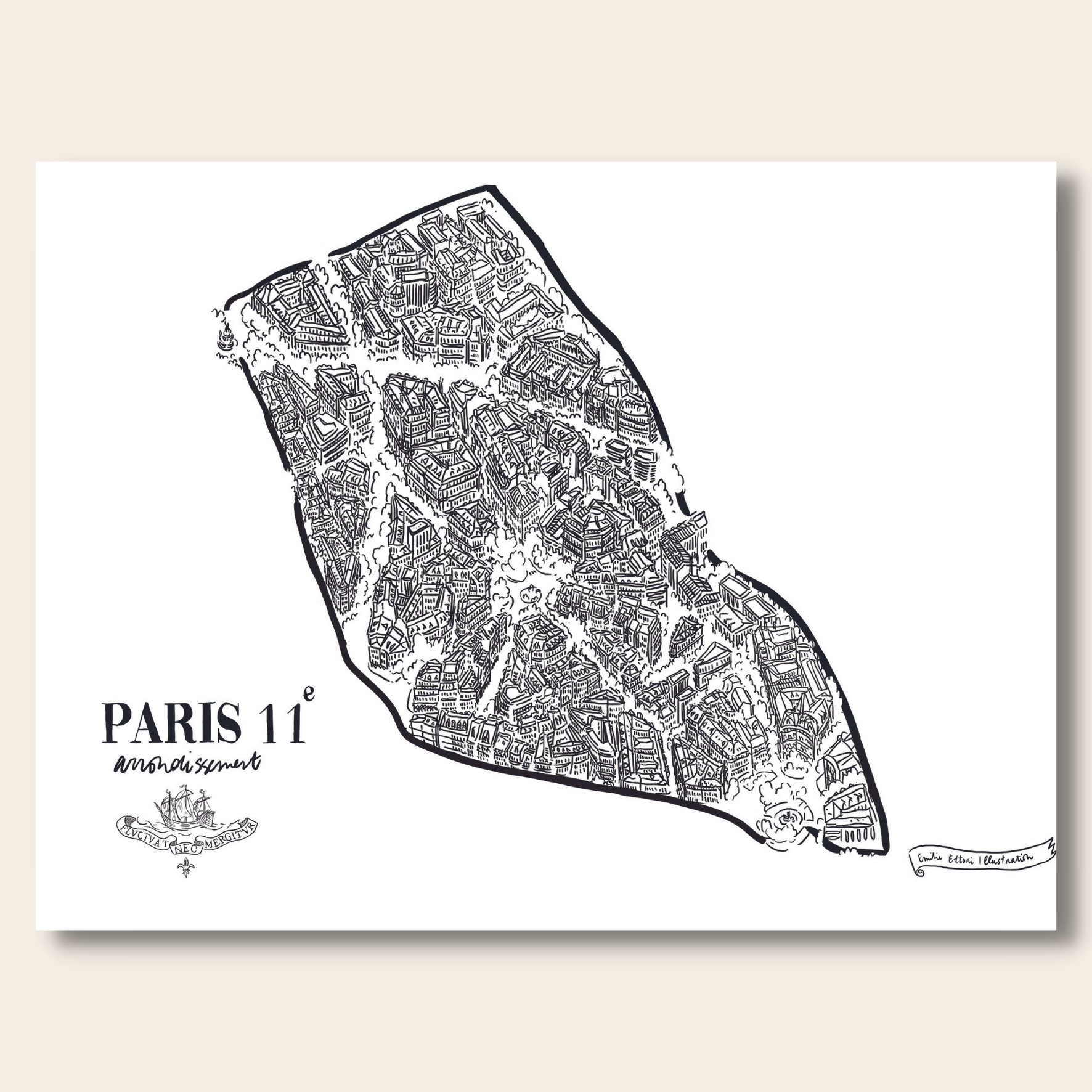 Pack de 20 affichettes des arrondissements de Paris