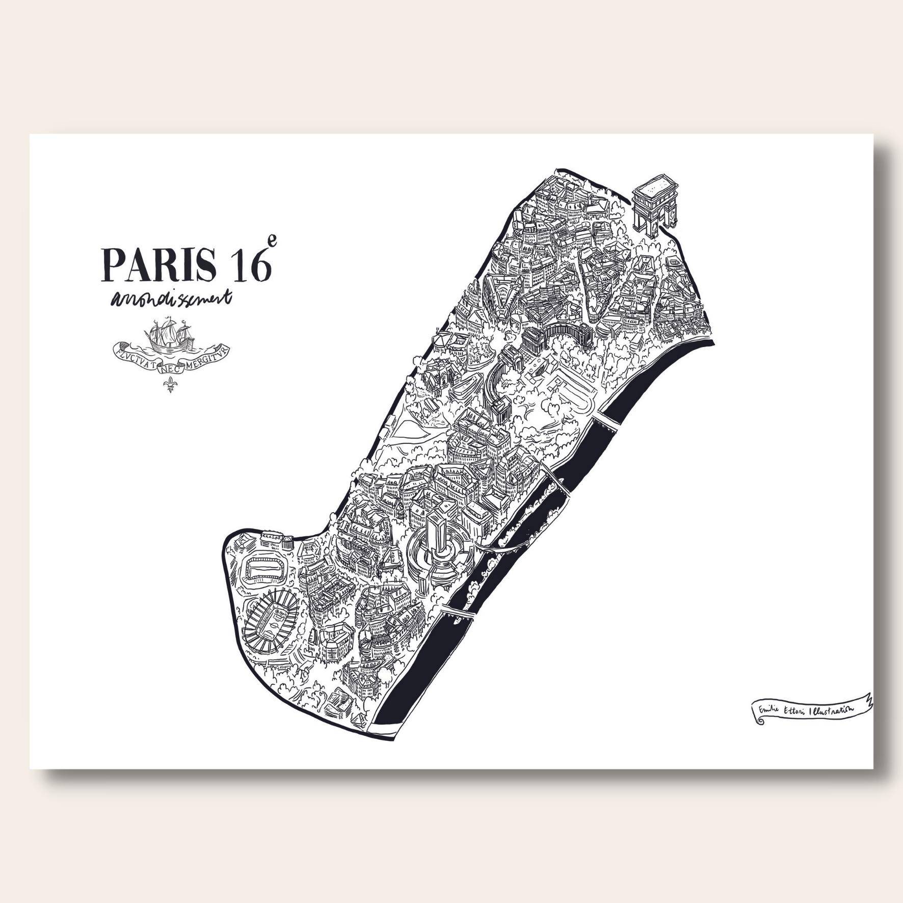 Pack de 20 affichettes des arrondissements de Paris