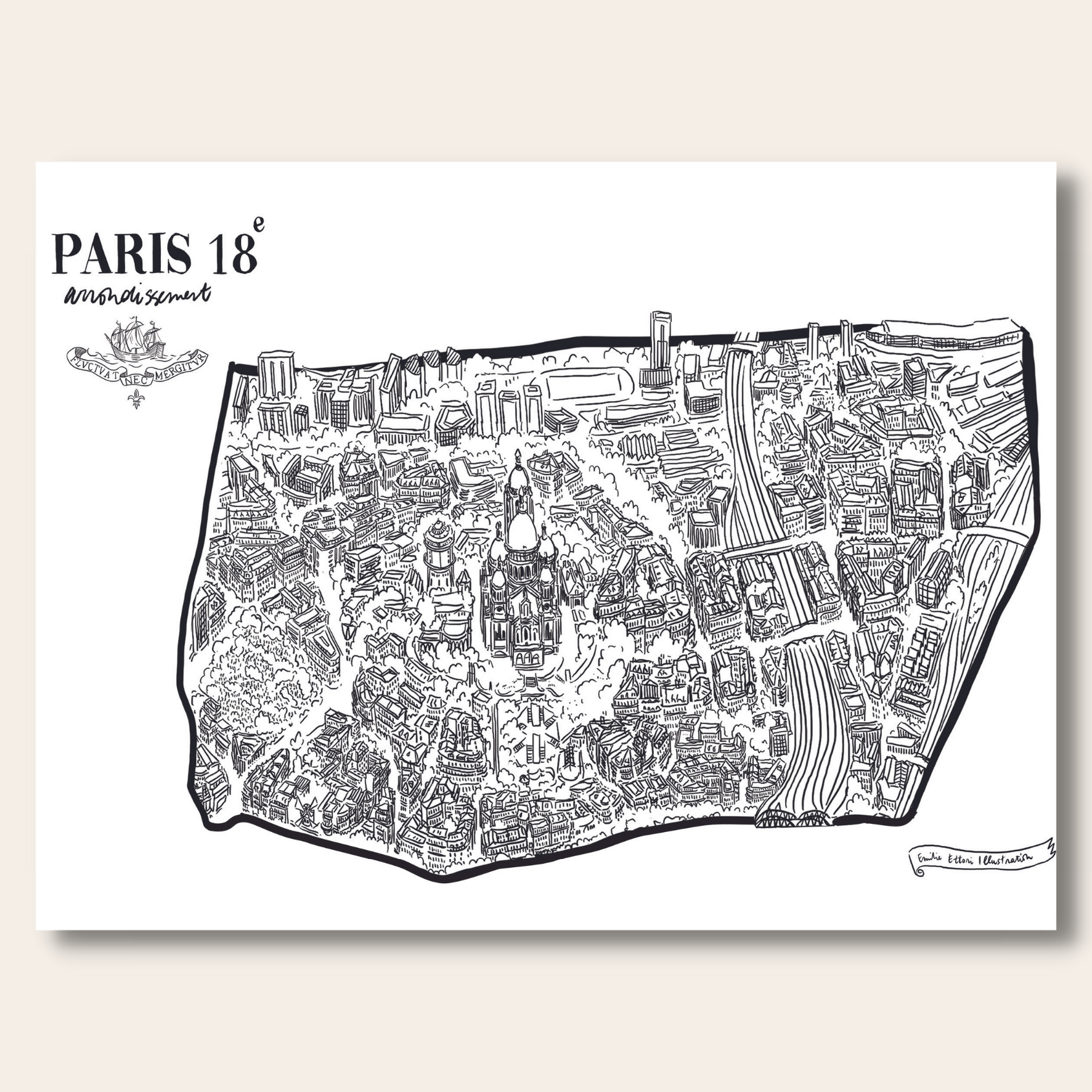 Pack de 20 affichettes des arrondissements de Paris