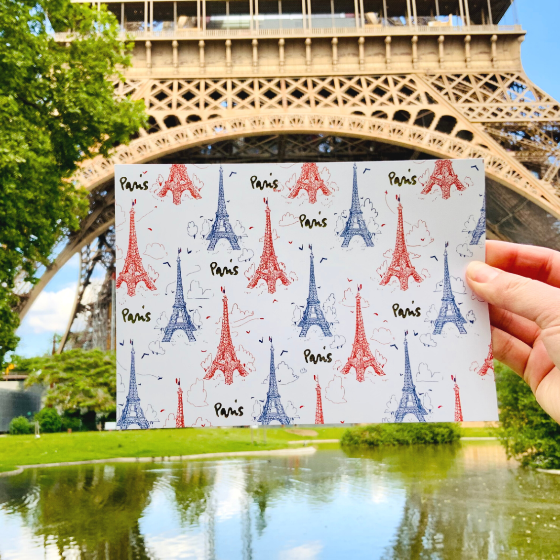 Tour Eiffel bleu blanc rouge