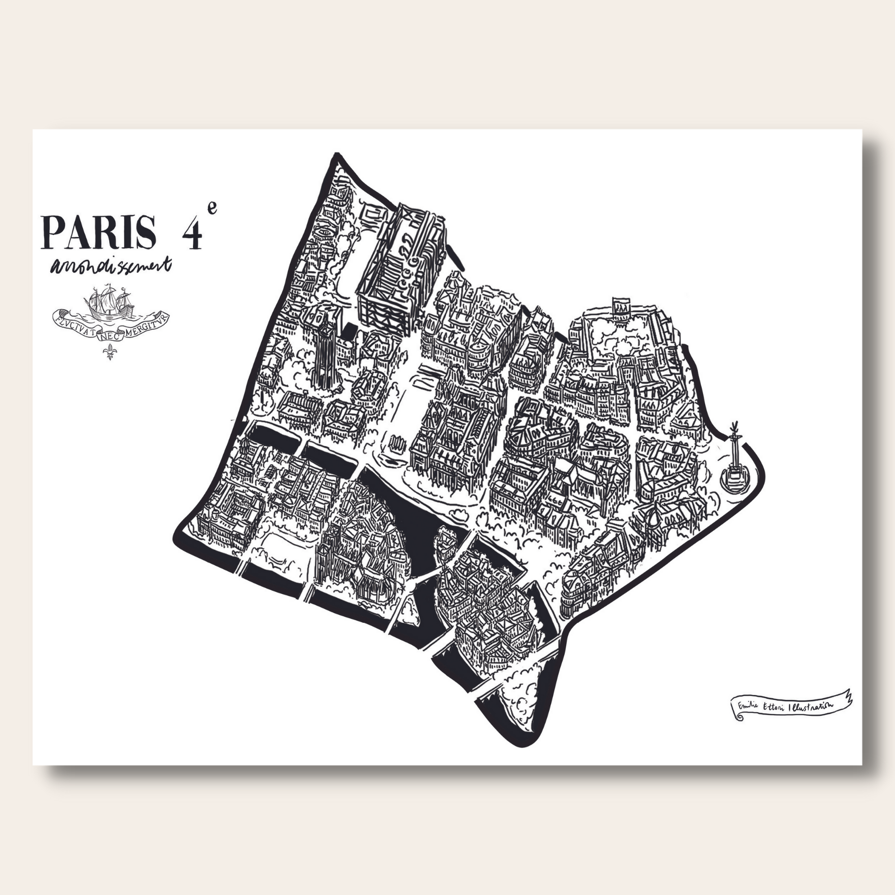 Pack de 20 affichettes des arrondissements de Paris