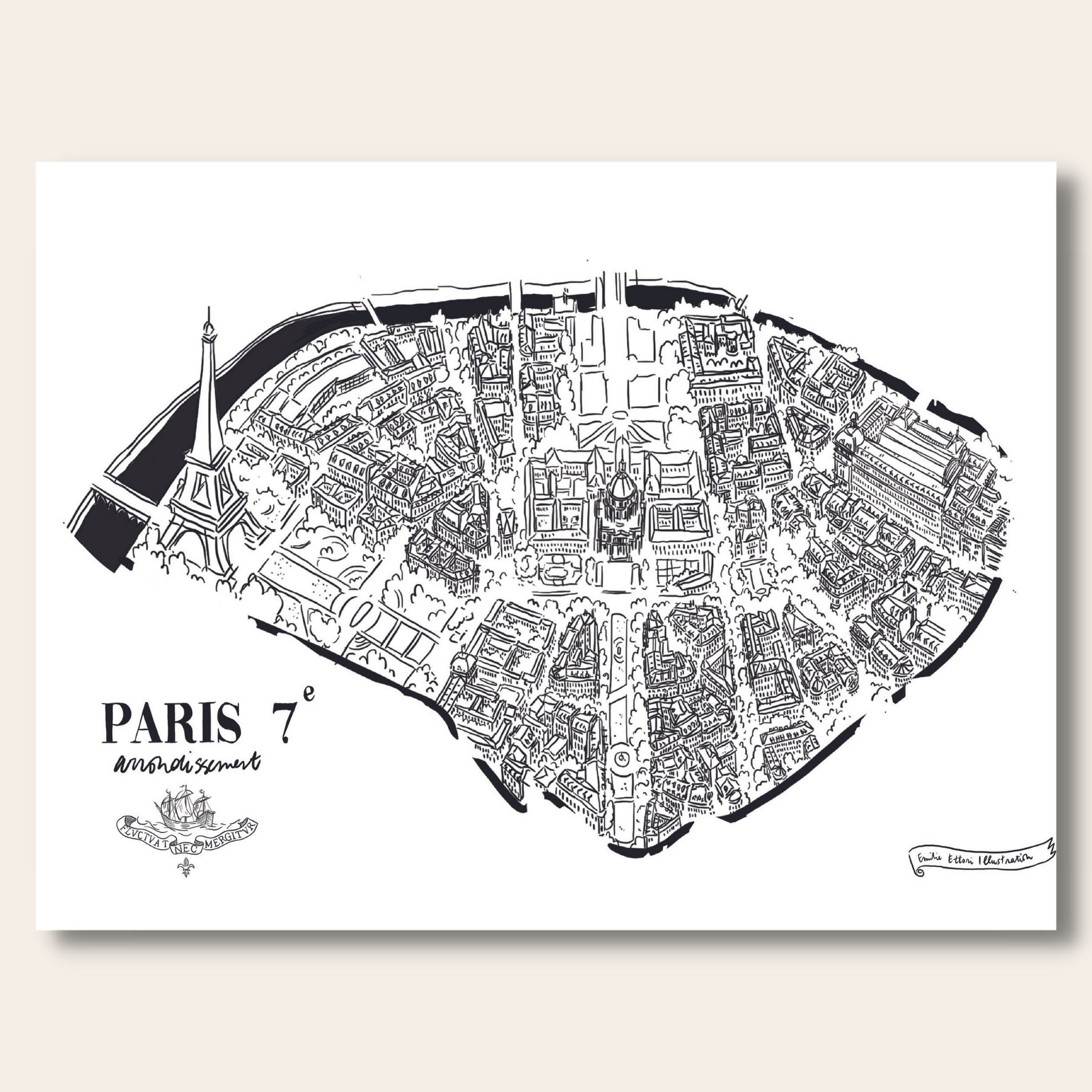 Pack de 20 affichettes des arrondissements de Paris