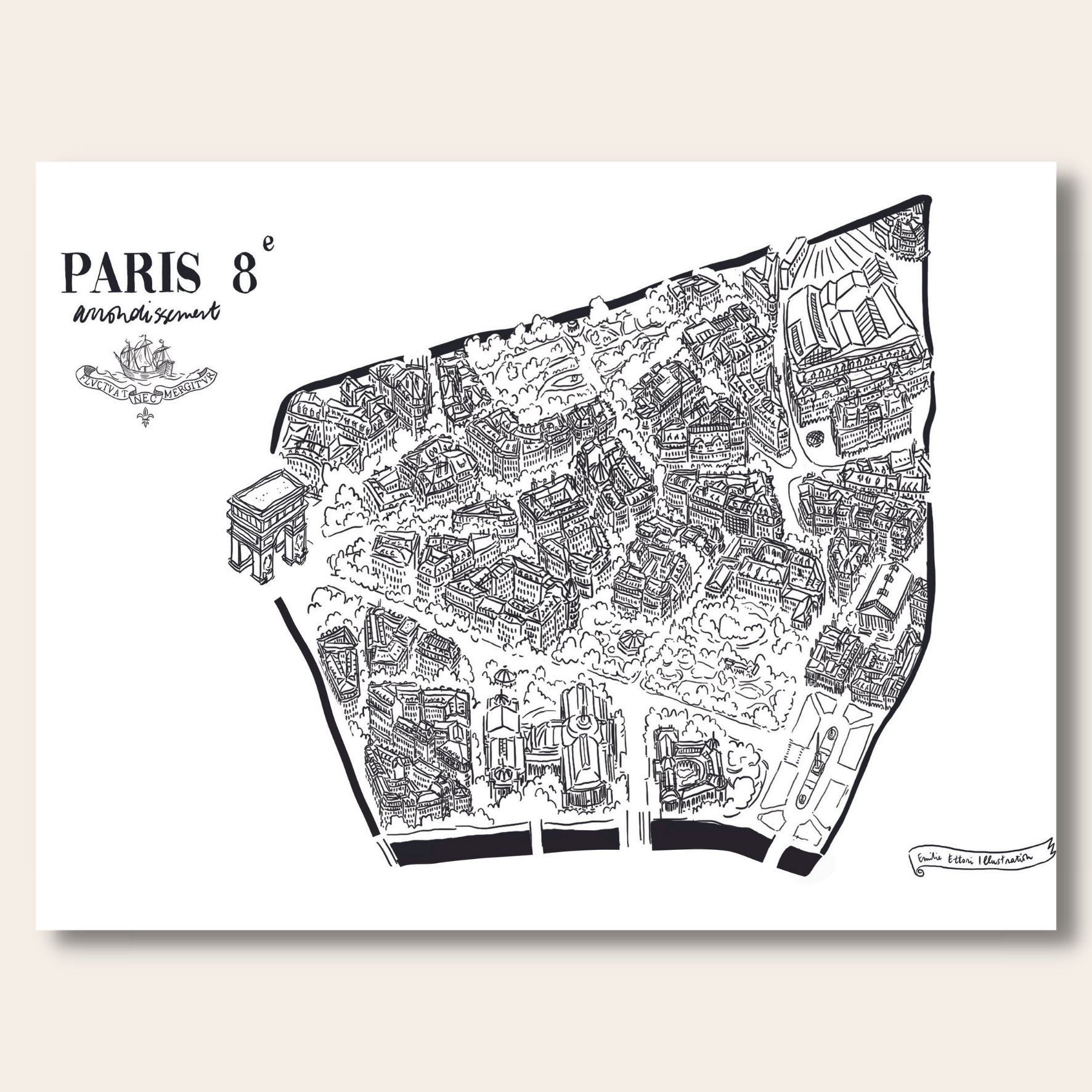 Pack de 20 affichettes des arrondissements de Paris