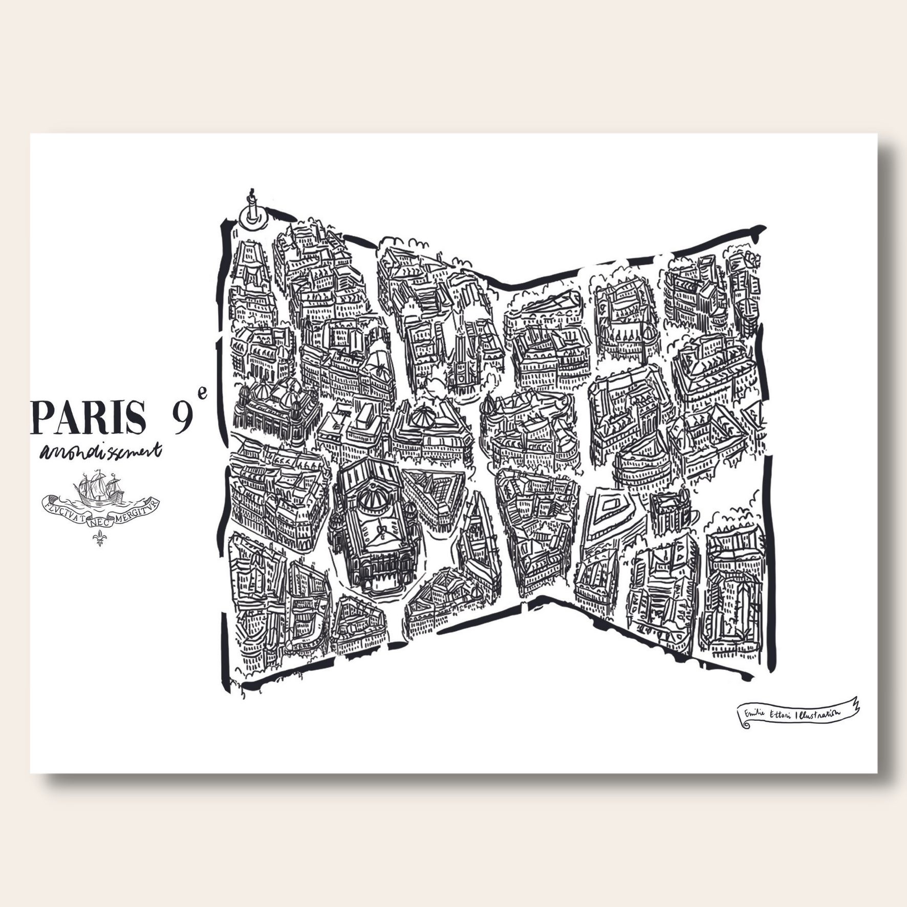 Pack de 20 affichettes des arrondissements de Paris
