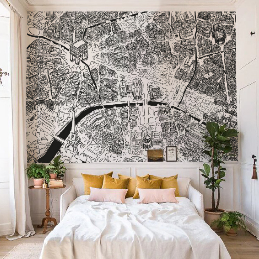 Papier peint plan de Paris