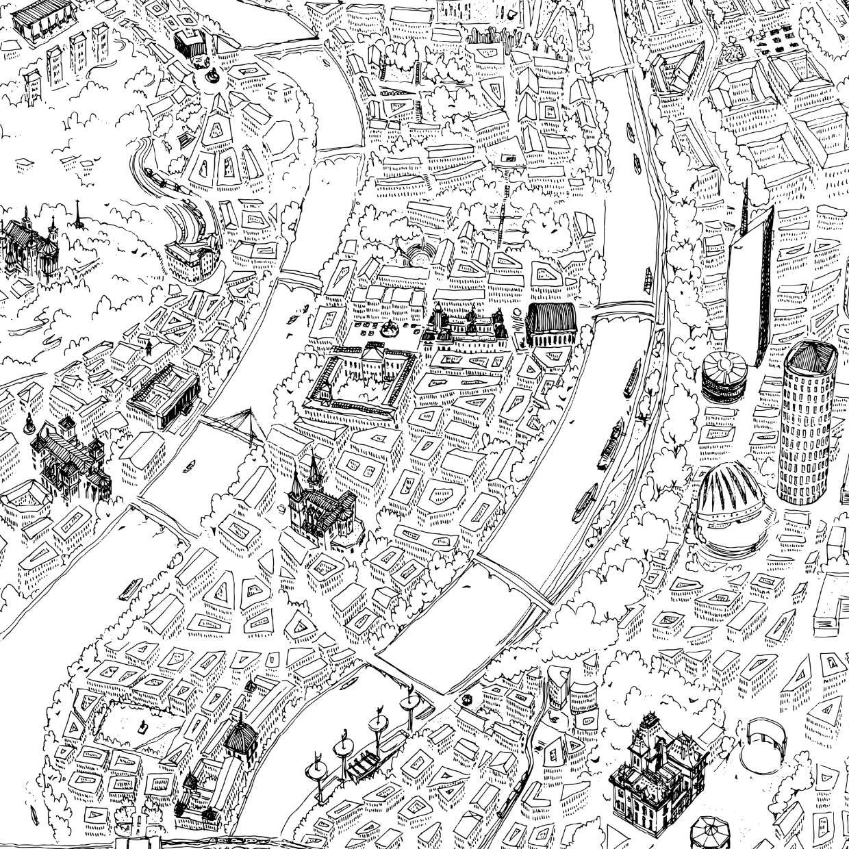 Papier peint 9 arrondissements de Lyon