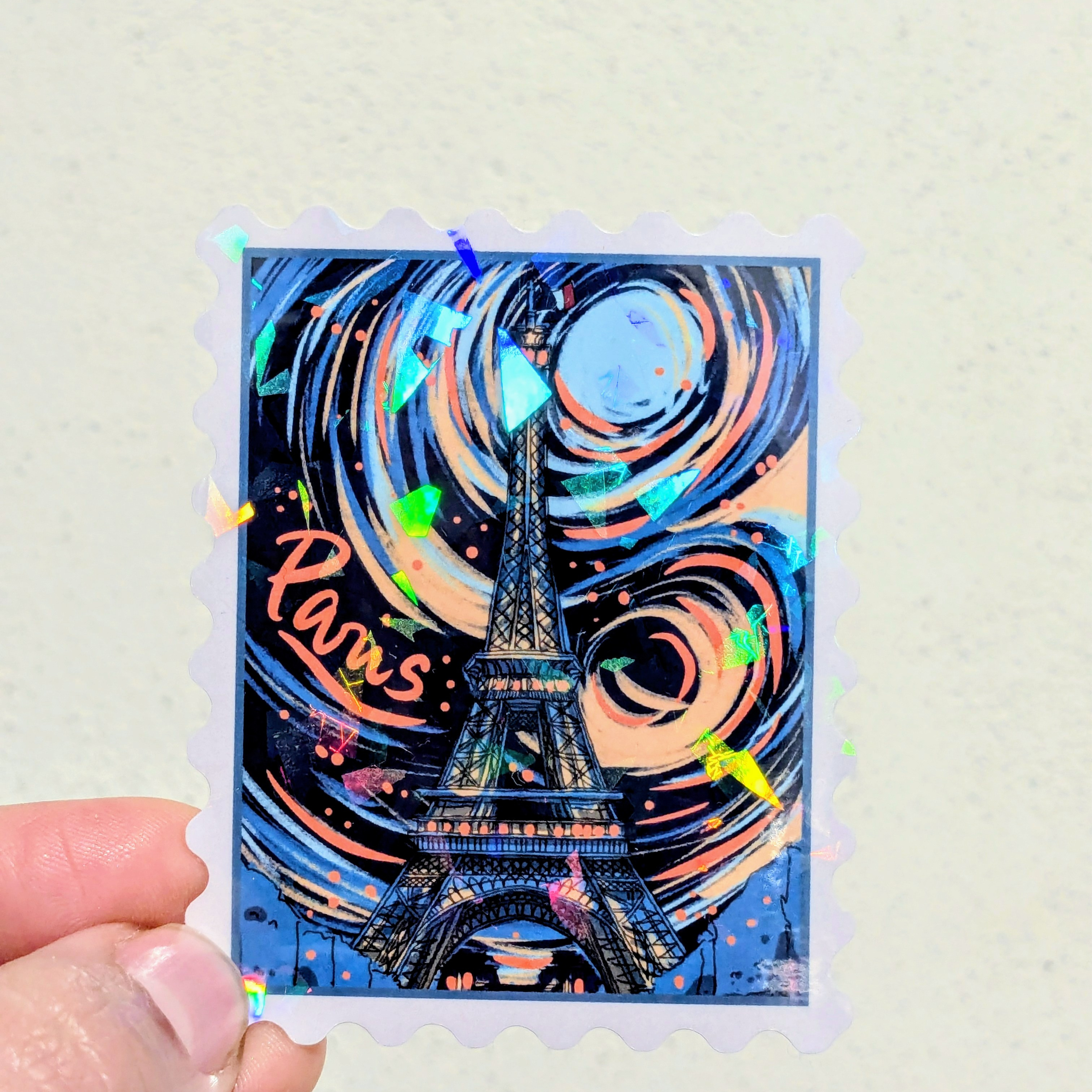 Sticker Timbre Tour Eiffel imaginaire