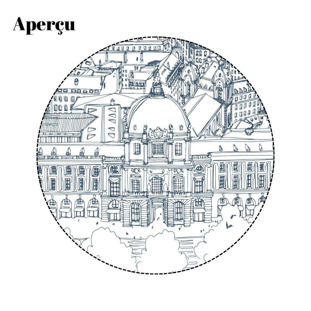 Papier peint trait bleu Grand Hôtel-Dieu