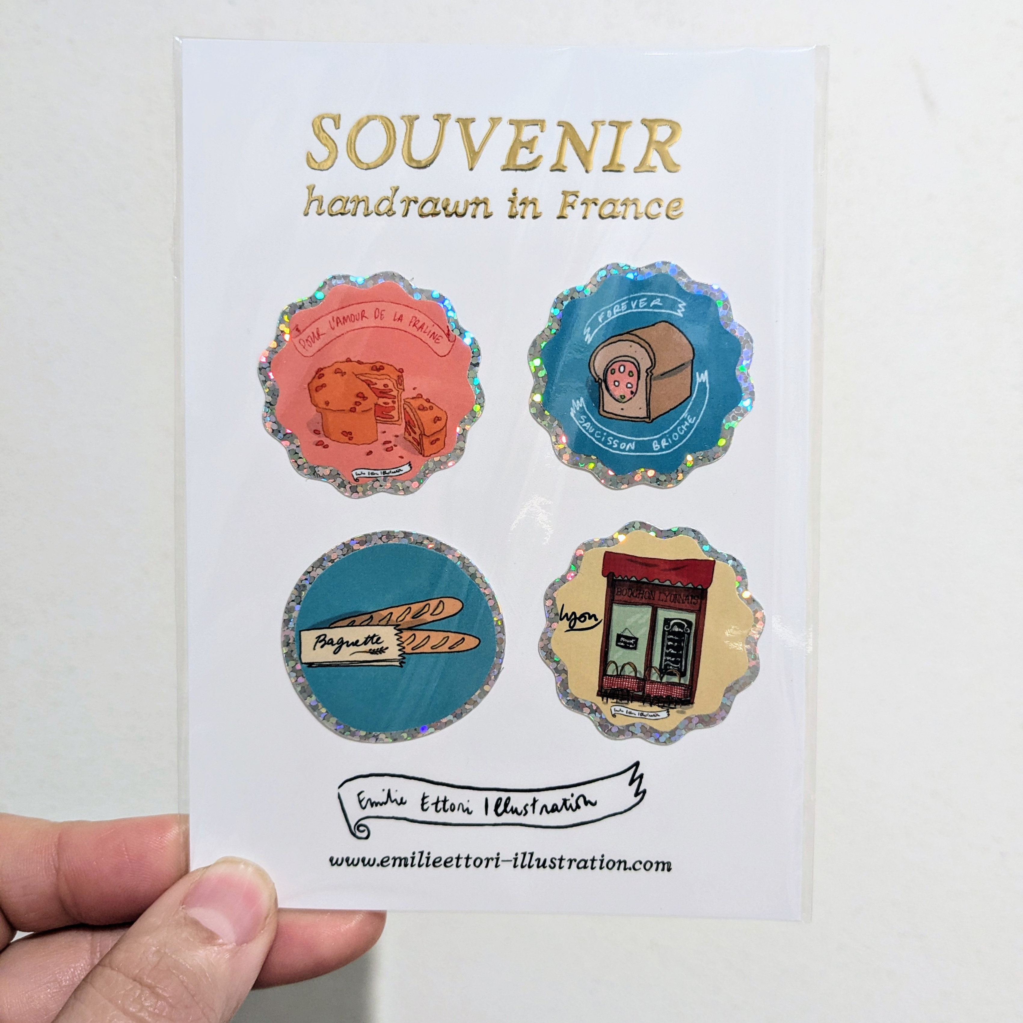 Pack de stickers pailletés Gastronomie Lyonnaise