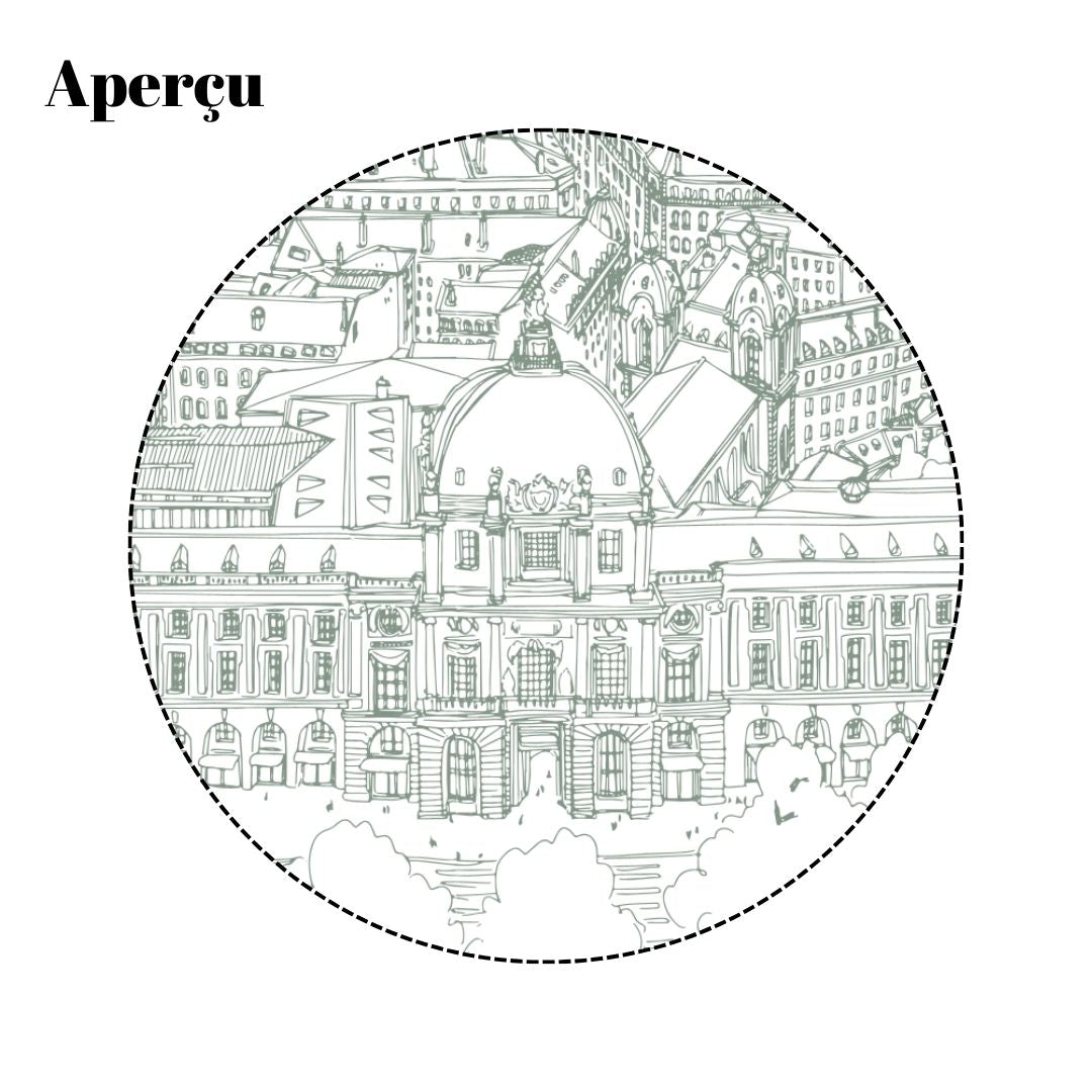 Papier peint trait vert Grand Hôtel-Dieu