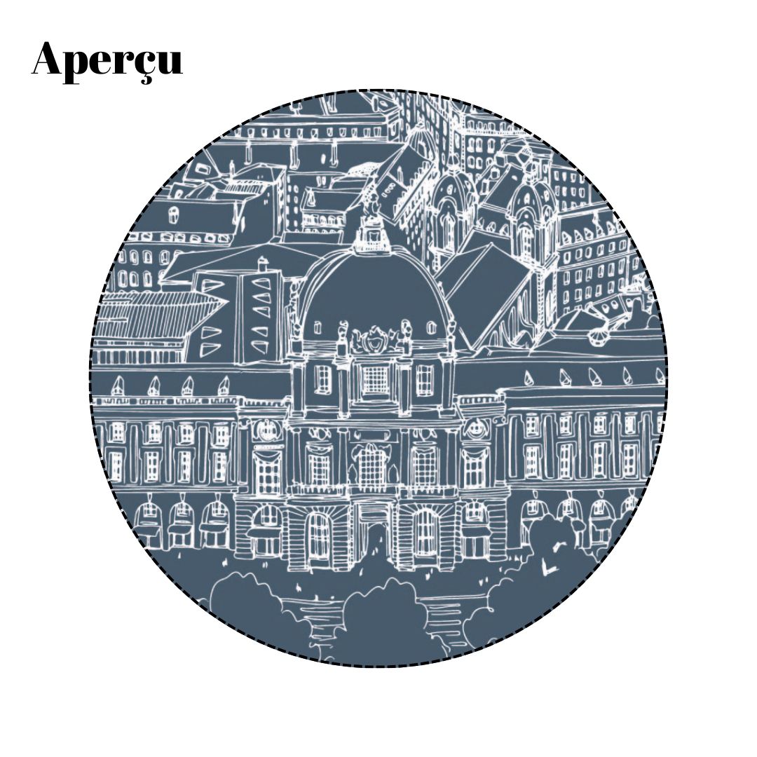 Papier peint bleu Grand Hôtel-Dieu