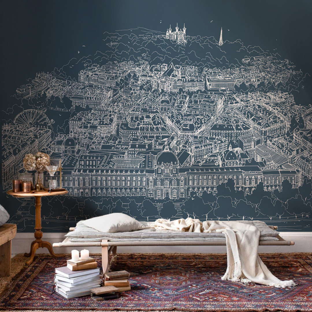 Papier peint bleu Grand Hôtel-Dieu