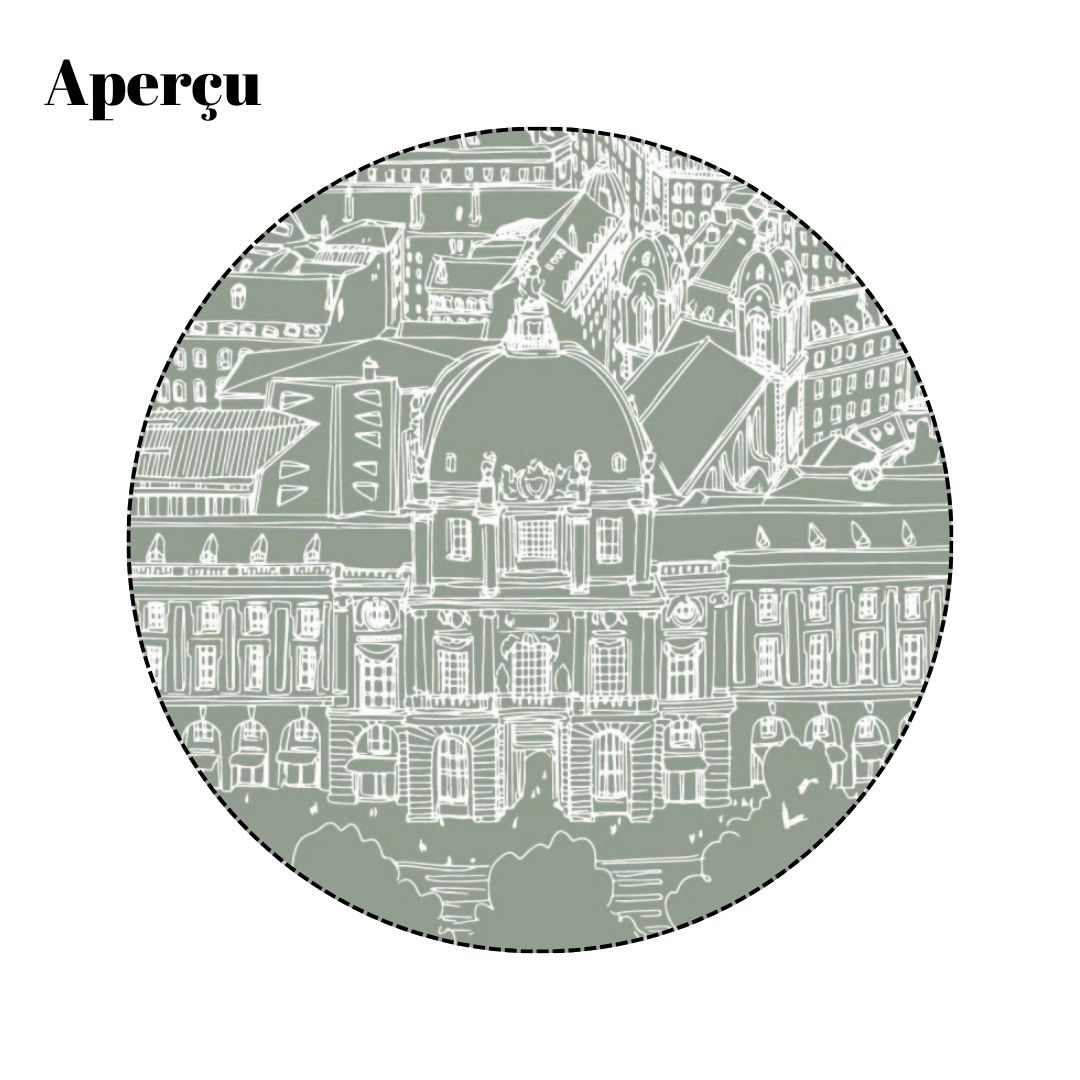 Papier peint vert sauge Grand Hôtel-Dieu
