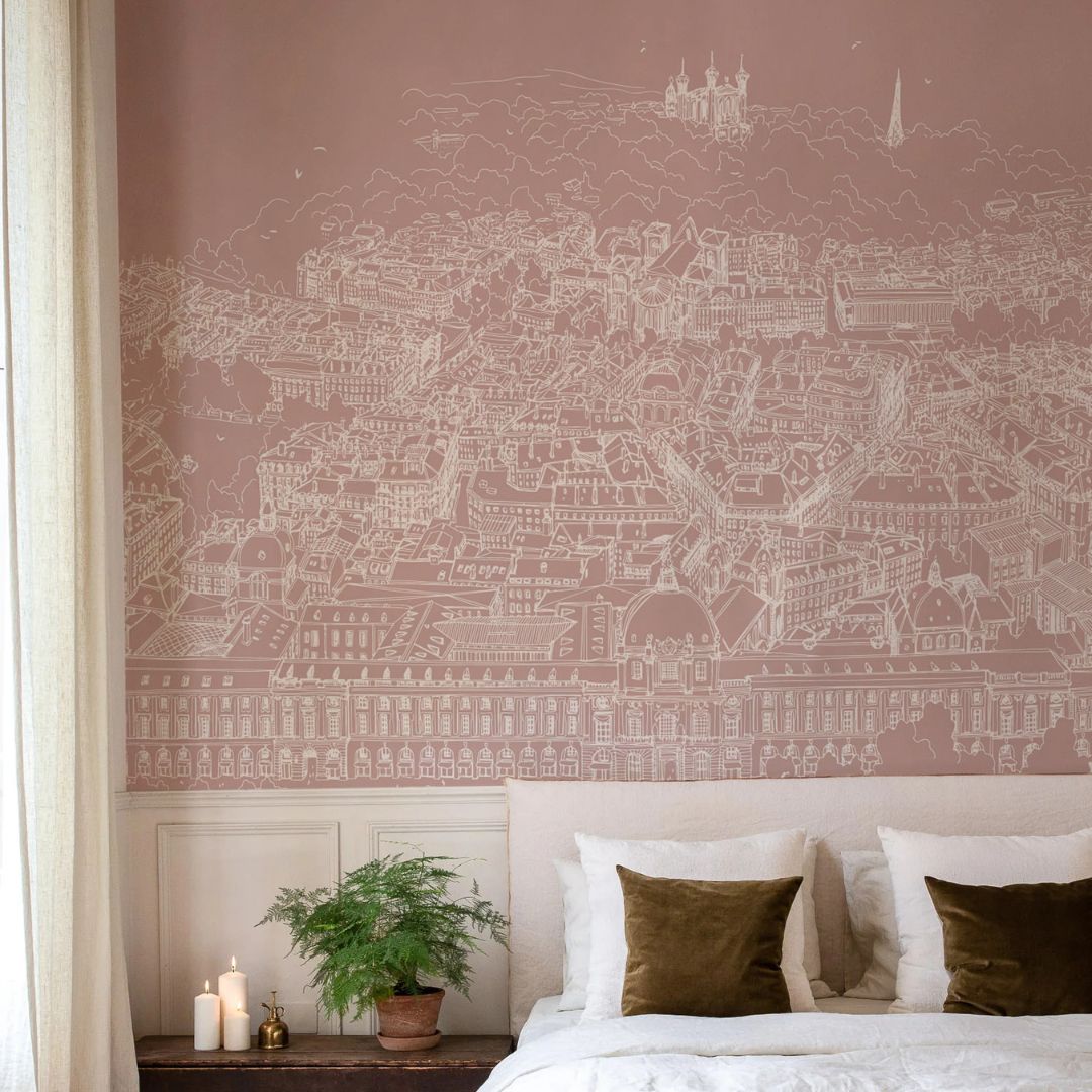 Papier peint vieux rose Grand Hôtel-Dieu