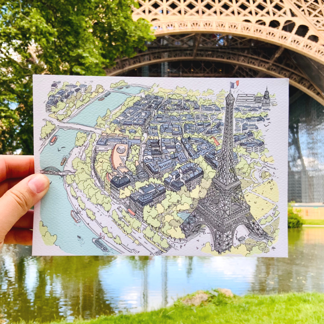 Carte Tour Eiffel couleurs