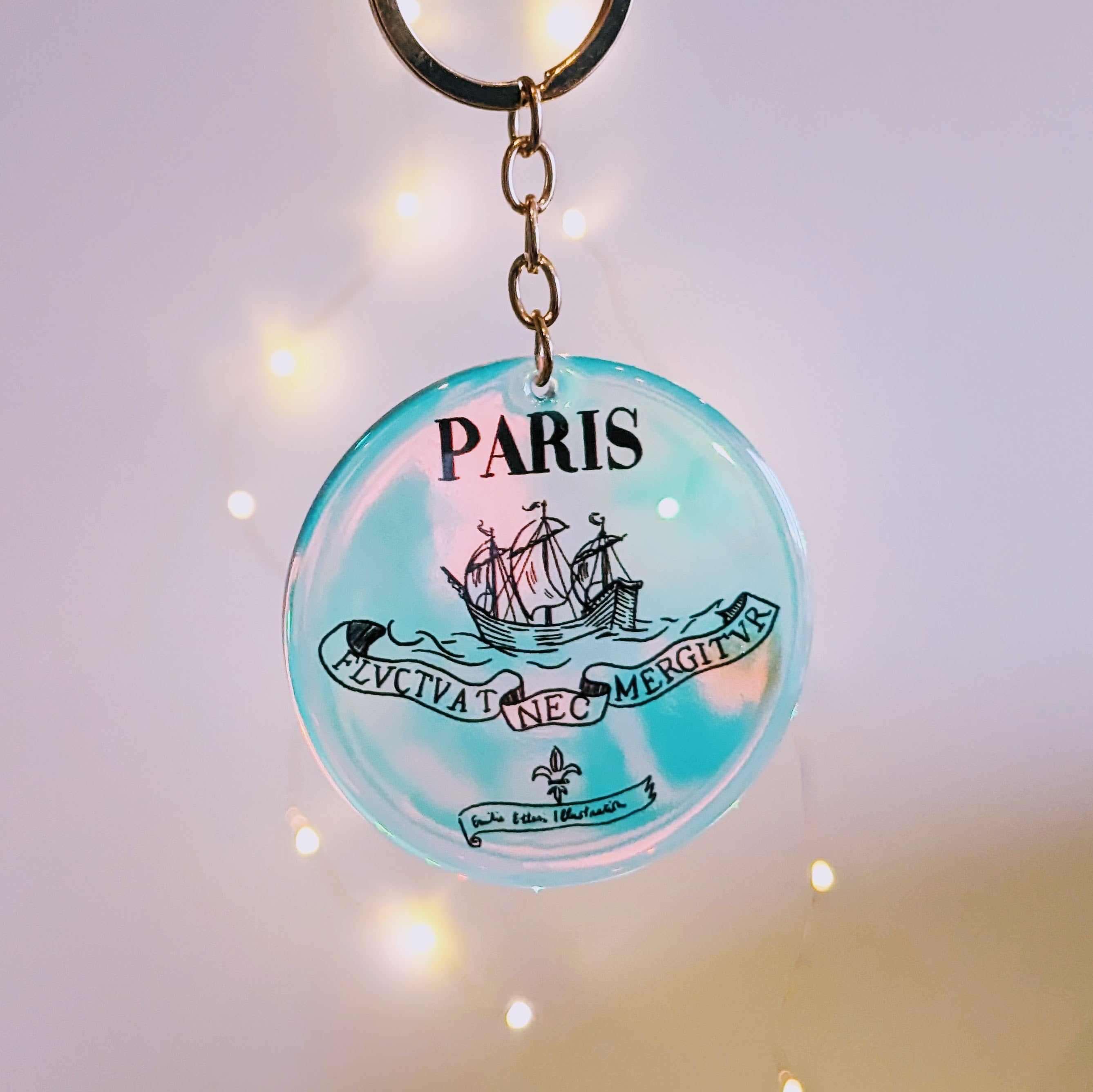 Porte-clé Blason de Paris iridescent