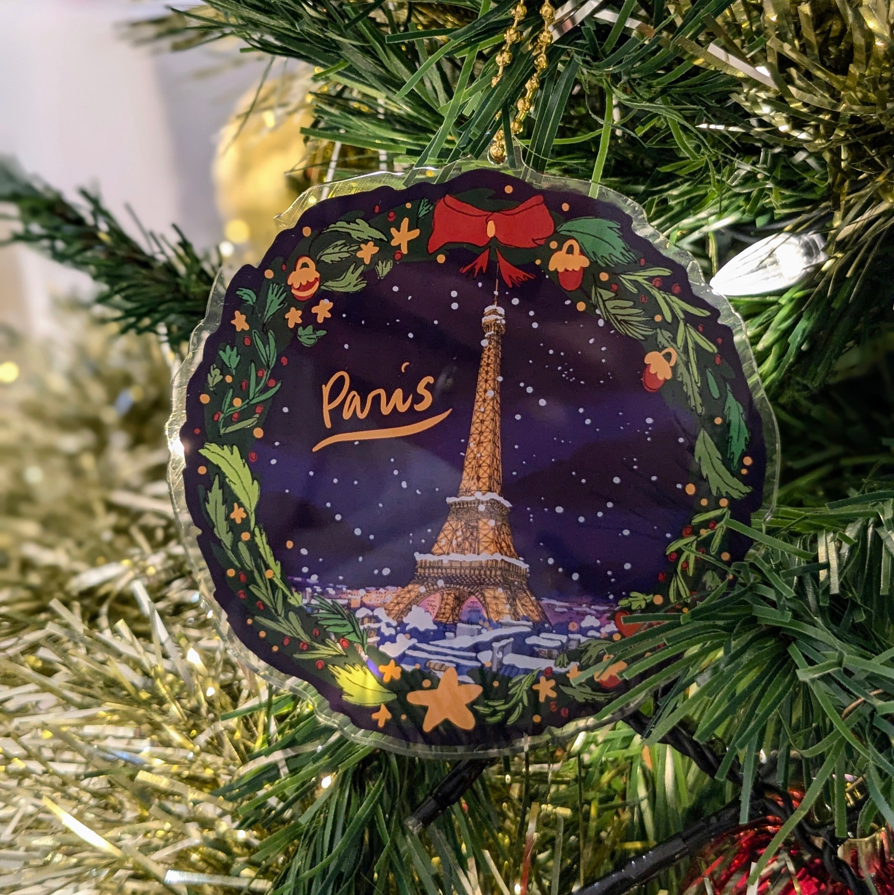 Ornement de Noël Tour Eiffel de nuit
