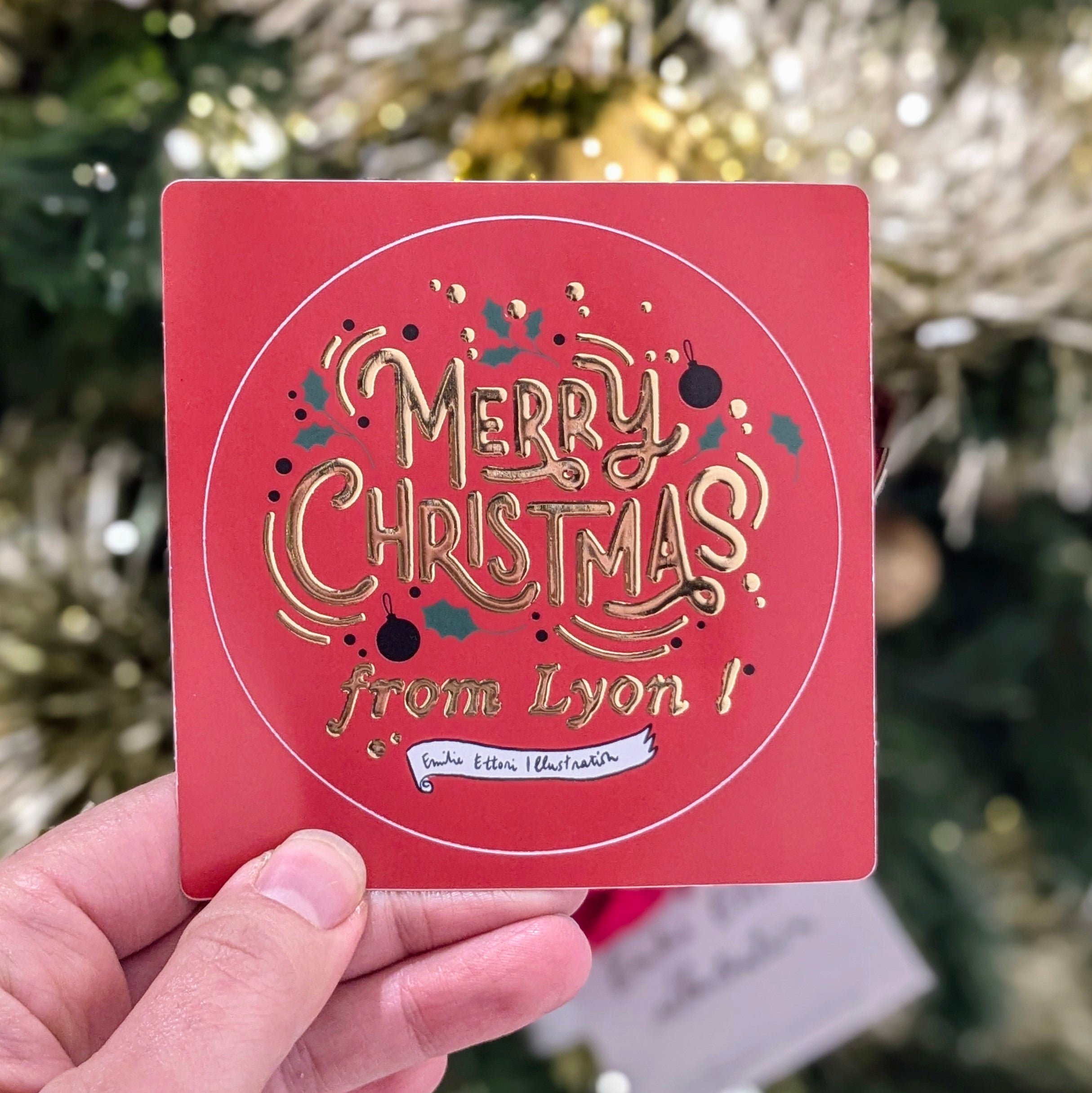 Sticker Merry Christmas from Lyon