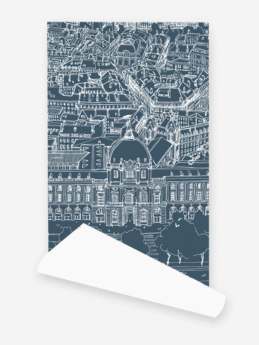 Papier peint bleu Grand Hôtel-Dieu
