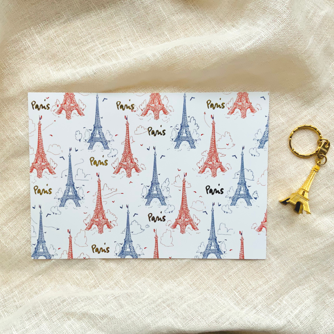 Carte Tour Eiffel Tricolore