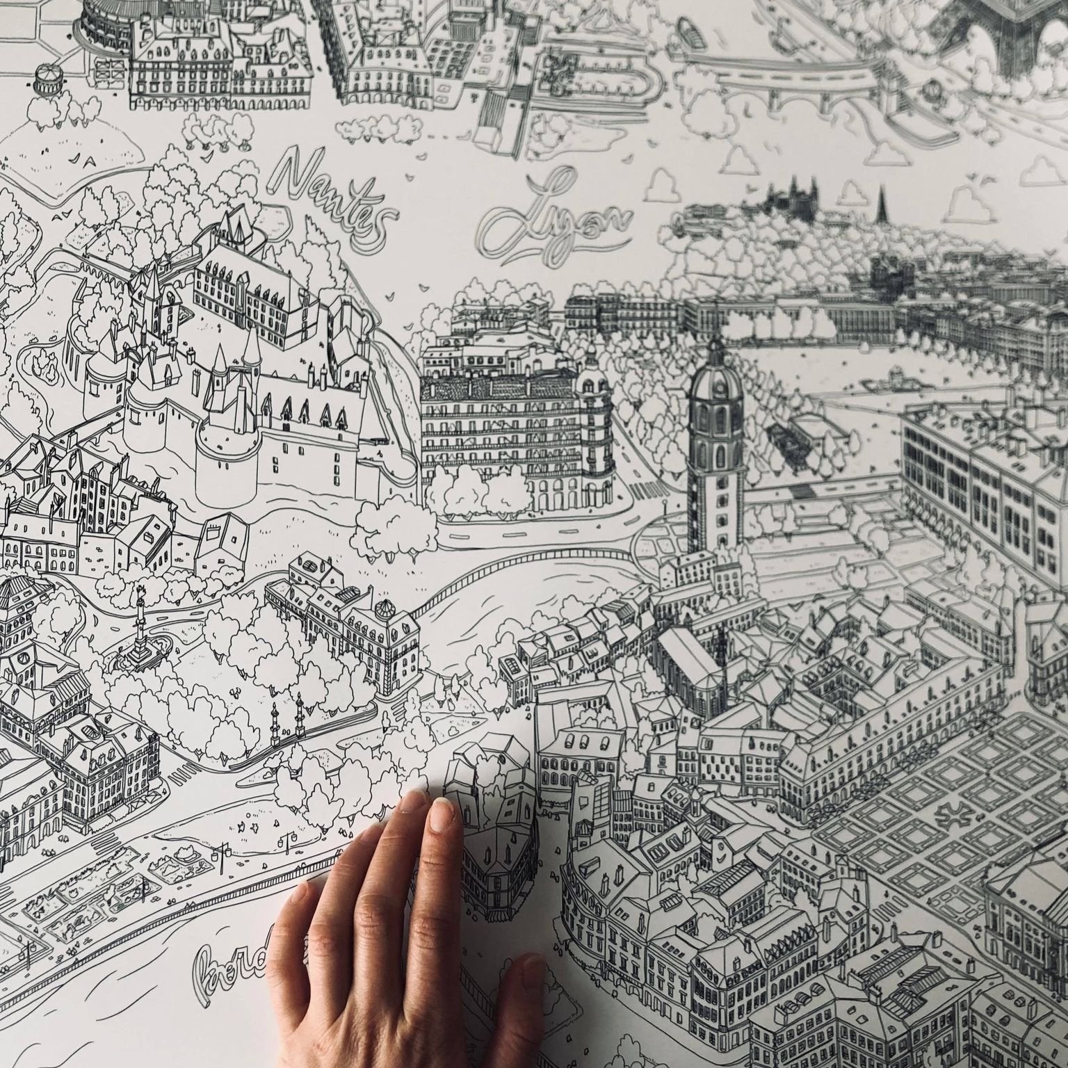 Poster coloriage géant Villes de France