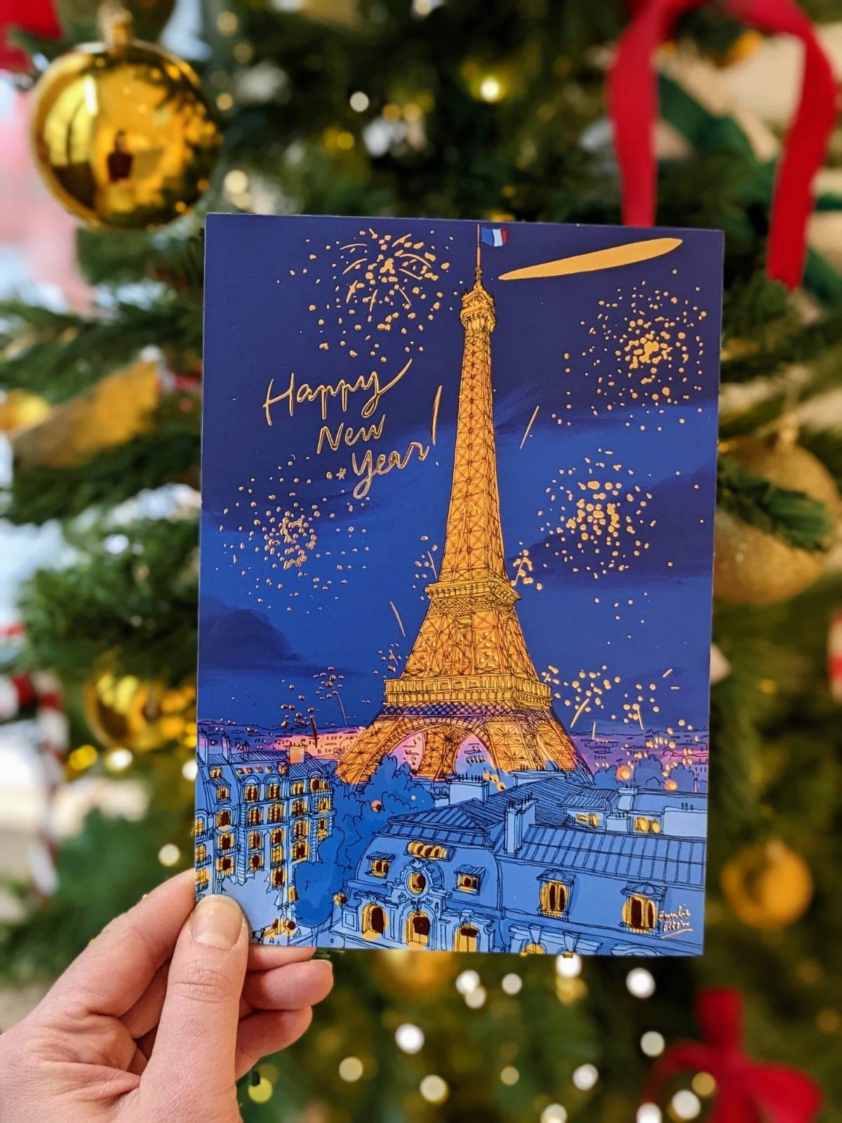 CARTE DE VOEUX Tour Eiffel dorée