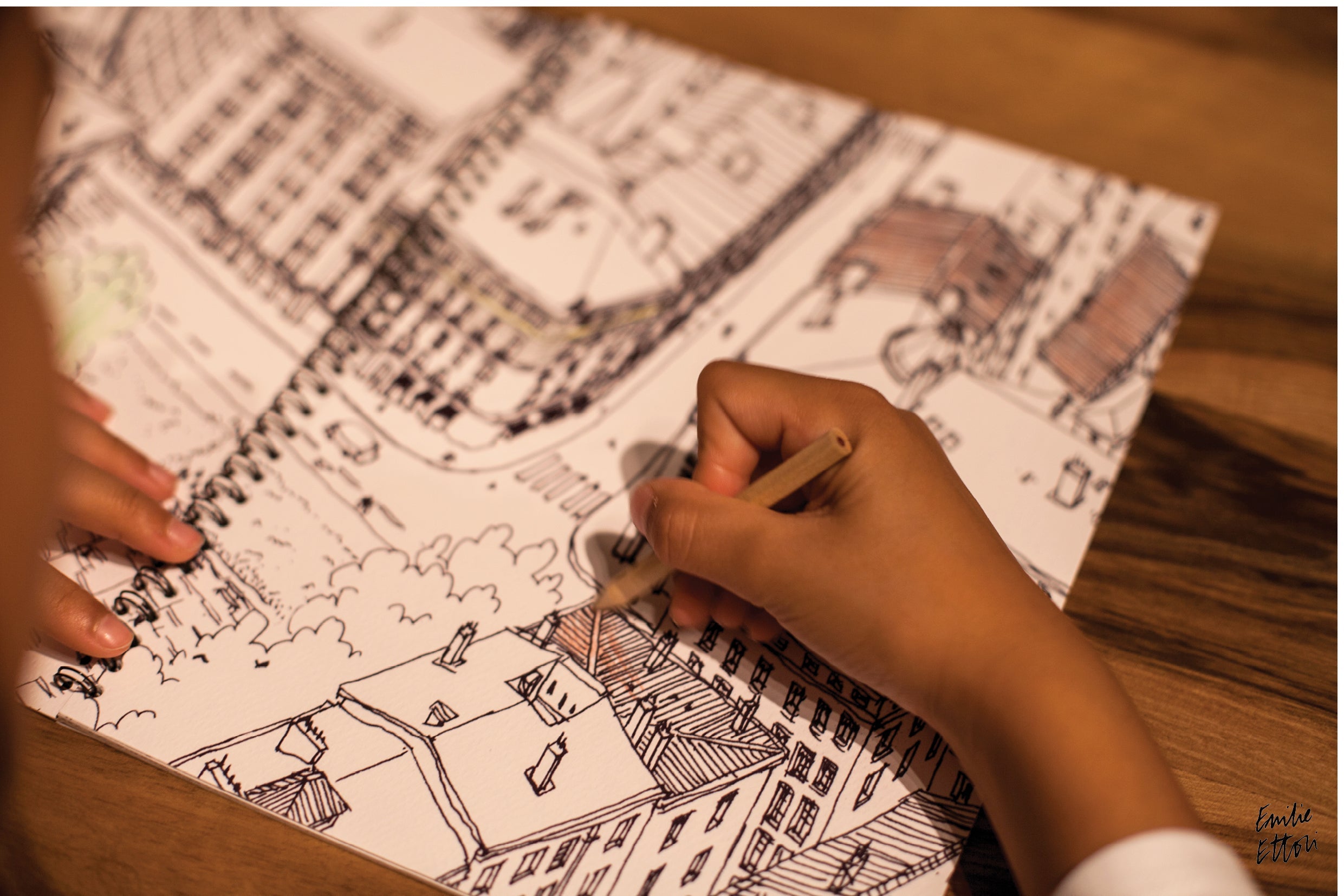 Carnet de coloriage Les rues de Lyon