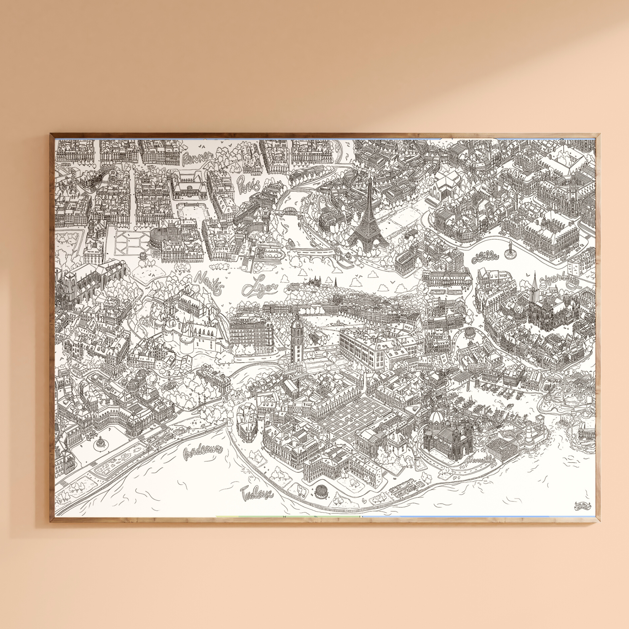 Poster coloriage géant Villes de France