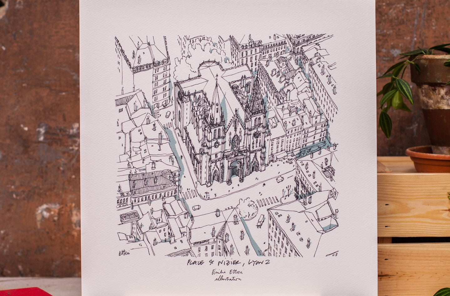 Affiche carrée Place Saint Nizier