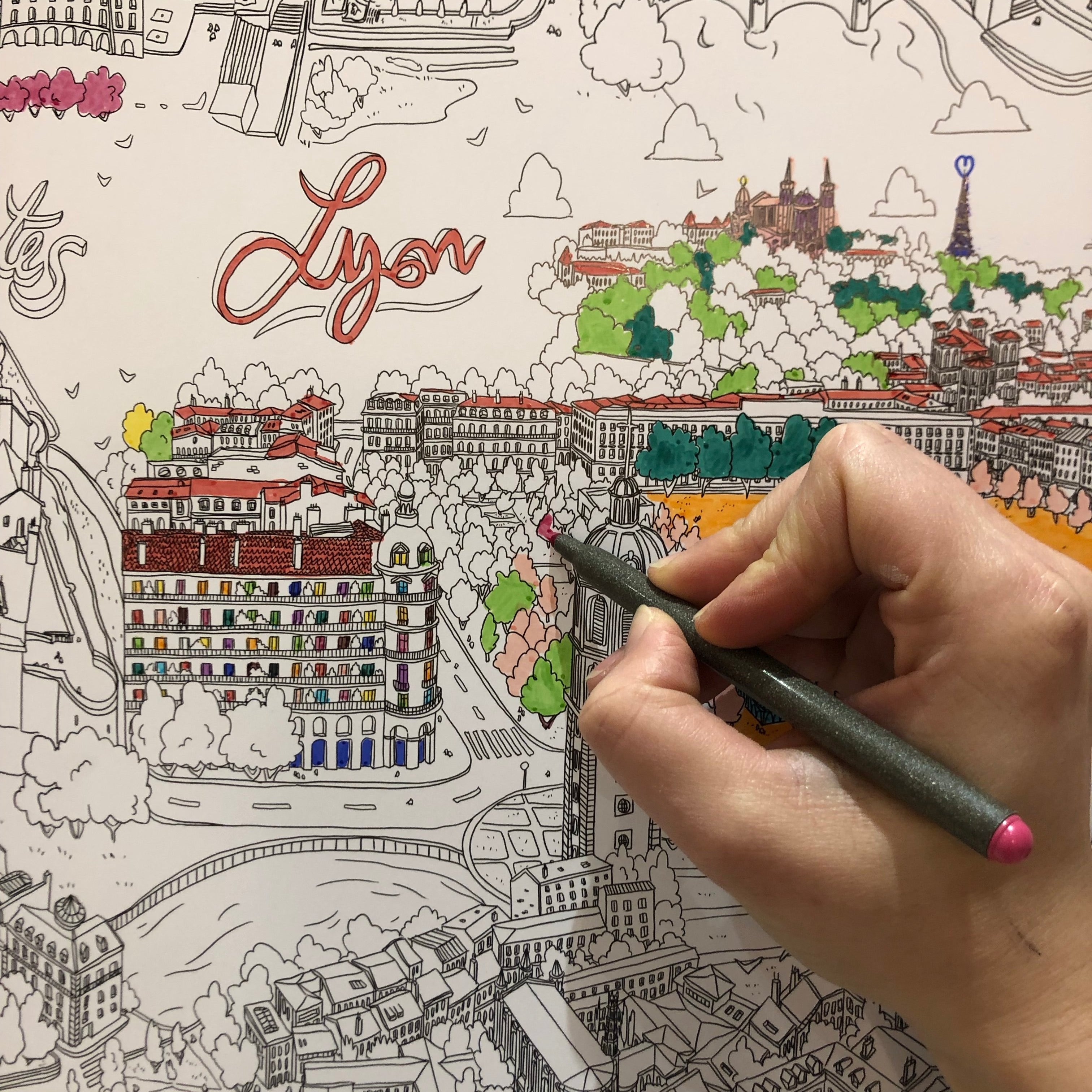 Poster coloriage géant Villes de France